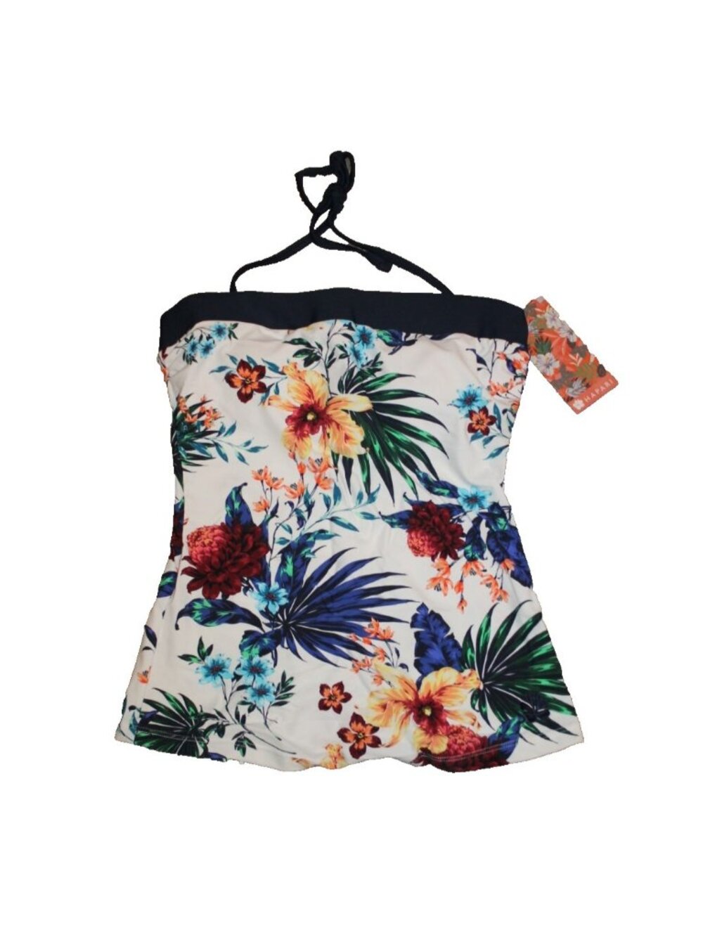 Hapari White Muse Classic Halter Tankini Top Floral Envy Size S Small NEW